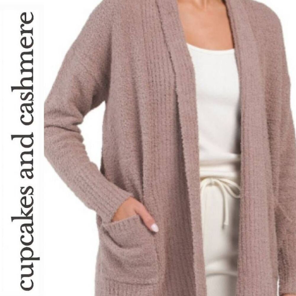 Cupcakes & Cashmere Cozy Shawl Lounge Cardigan-‎ Mushroom